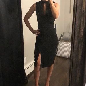 bebe black midi dress